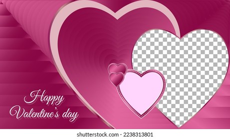 happy valentine card with hearts