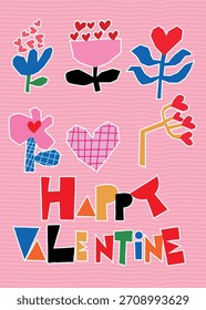 happy valentine card vector design