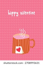 Diseño feliz del Vector de la tarjeta de San Valentín