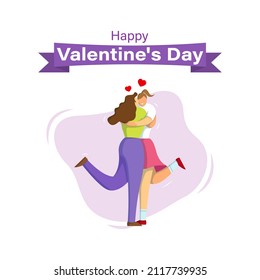 Happy valentine card vector illustration