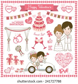 Happy Valentine Card. Vector and illustration