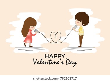 Happy valentine cute couple.