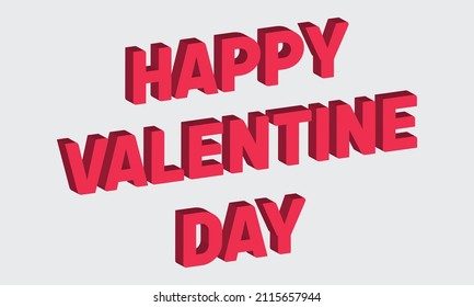 Happy Valentine Day 3D Text Effect Vector Design