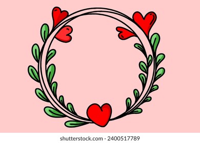 Happy Valentine Day background with flat style design