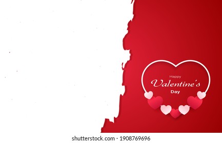 fondo de feliz Día de San Valentín, Banner de Promoción del Día de San Valentín Red Simple Love Romántico