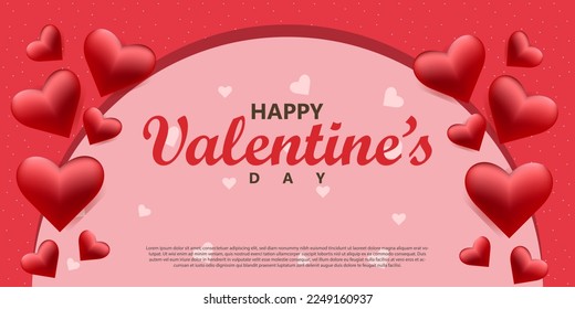 Happy valentiner Tageshintergrund, Vektordesign geeignet für Banner.