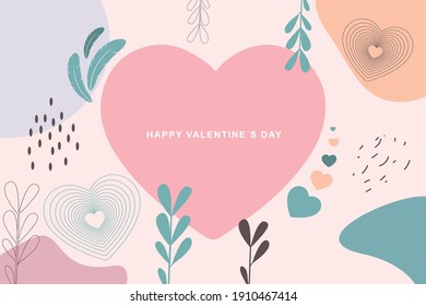 Happy valentine day beautiful floral design for greeting.