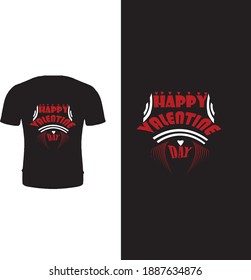 HAPPY VALENTINE DAY BLACK COLOR T-SHIRT DESIGN