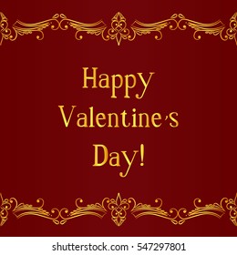 Happy valentine day card with decorative divider