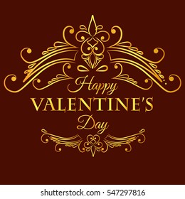 Happy valentine day card with decorative divider