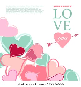 Happy Valentine Day Card. Vector illustration.