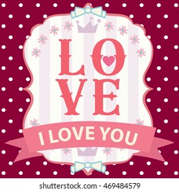 Happy valentine day card Vector Illustration