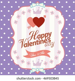 Happy valentine day card Vector Illustration