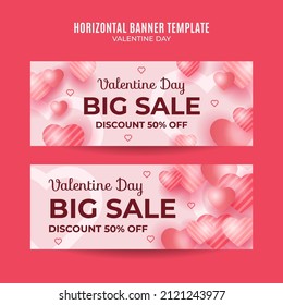 Happy Valentine day. Celebrated in February. Horizontal Poster, banner, space area and background
