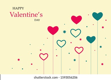 happy valentine day concept. ballon heart background.
