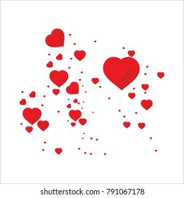 Happy Valentine Day concept Icon and Signs/Symbol for background. Heart Red Flat Vector illustration isolated on white background. Cute love sale banner for greeting card, print cards, banner, poster