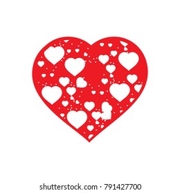 Happy Valentine Day concept Icon and Signs/Symbol for Decorations. Heart Red Flat Vector illustration isolated on white background. Cute love sale banner for greeting card, print cards, banner, poster