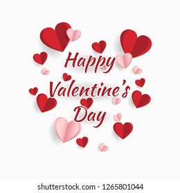 Happy valentine day. with creative love composition of the hearts. Vector illustration