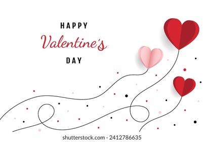 Happy valentine day. with creative love composition of the hearts. Vector illustration