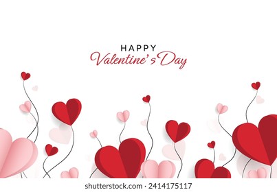 Happy valentine day. with creative love composition of the hearts. Vector illustration