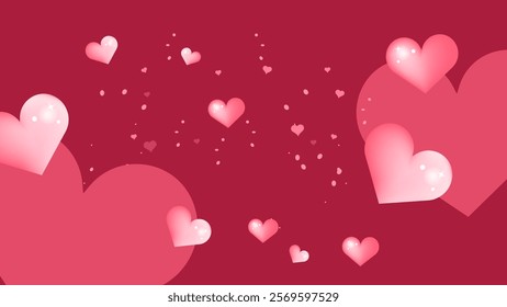 Happy valentine day with creative love background. Vector illustration Red and pink vector.jpg