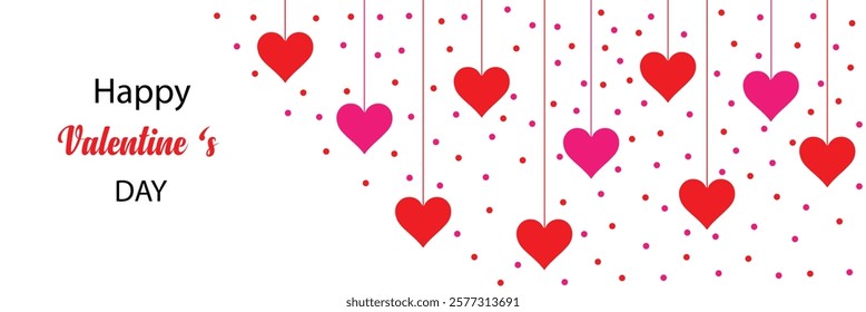 Happy valentine day. with creative love composition of the hearts. Vector illustration .