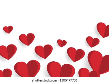 Happy valentine day. with creative red love balloon concept on white background for copy space. minimal concept. Vector Illustration
