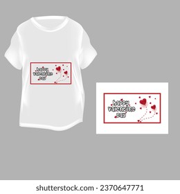happy valentine day creative t shirt design with red,black and white colour