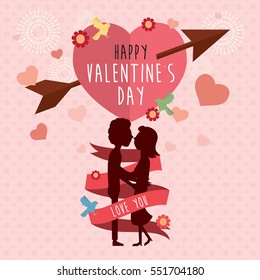 Happy Valentine Day design background Vector Illustration