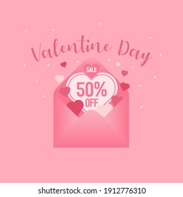 Happy Valentine Day Envelope Template Vector Design