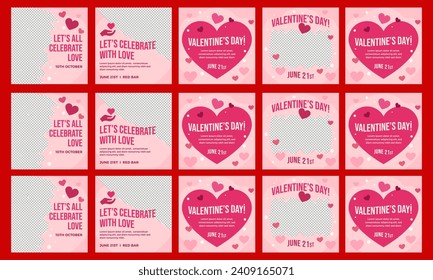 happy valentine day februari vector flat design set