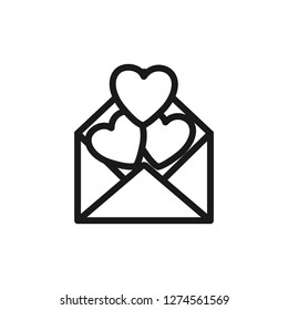 Happy Valentine day, flat design thin line banner, usage for e-mail newsletters, web banners, headers, blog posts, print and more