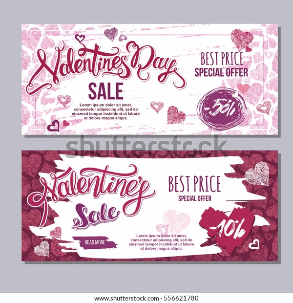 Happy Valentine Day Flyer Vorlage Mit Stock Vektorgrafik Lizenzfrei