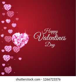 happy valentine day with glitter effect