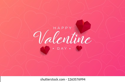 Happy Valentine Day with gradient colors