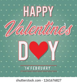 Happy Valentine day Green Background