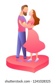 Happy Valentine Day greeting card. Background with two lovers.