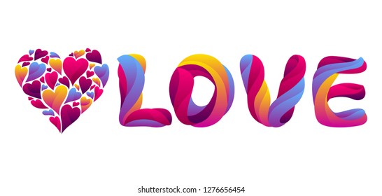 Happy Valentine Day greeting card. Love stylized typography. Romantic background. weeding design.