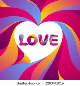 Happy Valentine Day greeting card. Love stylized typography. Romantic background. weeding design.