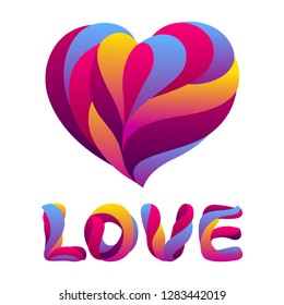 Happy Valentine Day greeting card. Love stylized typography. Romantic background. weeding design.
