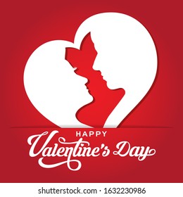 Happy Valentine Day greeting card with hearts, vector illustration of loving hearts