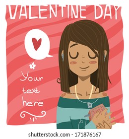 Happy valentine day greeting card.