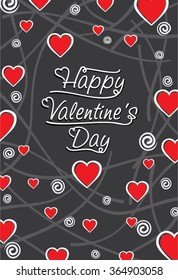 happy valentine day greeting card design vector