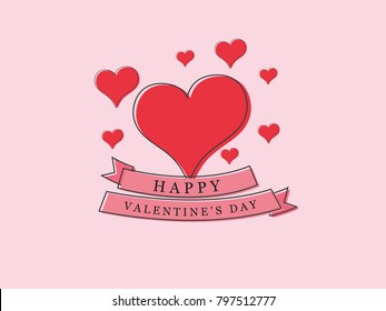 happy valentine day hand drawn style design with text