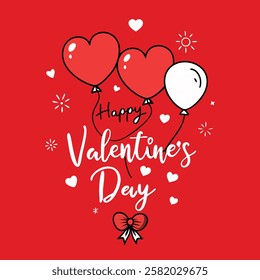 Happy Valentine Day, A handwritten text Happy Valentine's Day. Lettering, Vector illustration