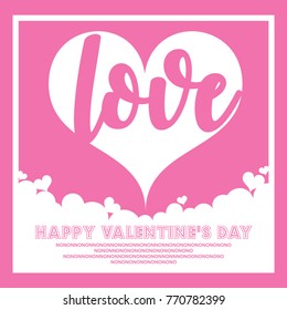 Happy valentine day With heart and cupid On a pink background.