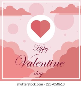 happy valentine day and heart a vector