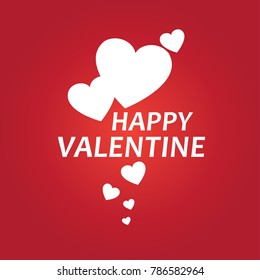 Happy valentine day , Heart vector silhouette of heart  on background white