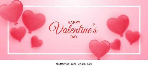 happy valentine day horizontal banner template vector design
