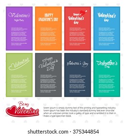 Happy valentine day icon banner set